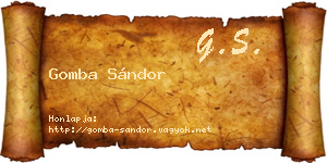 Gomba Sándor névjegykártya