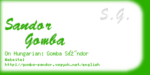 sandor gomba business card